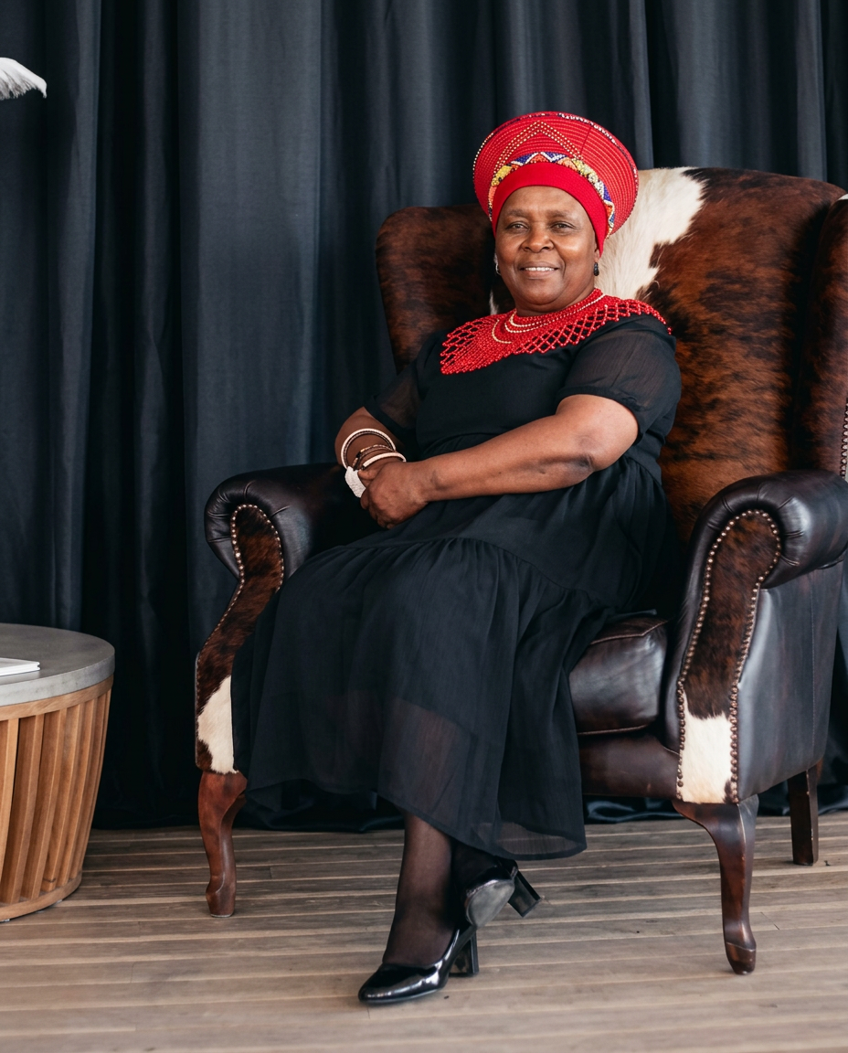 Seated portrait in Zulu attire — Portraits